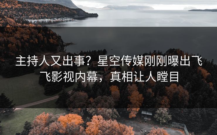 主持人又出事？星空传媒刚刚曝出飞飞影视内幕，真相让人瞠目