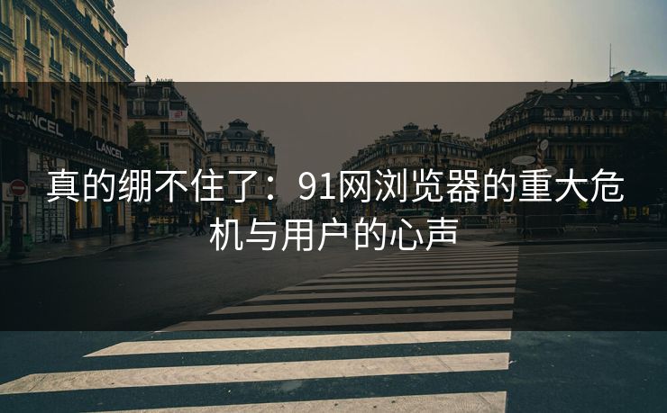 真的绷不住了：91网浏览器的重大危机与用户的心声